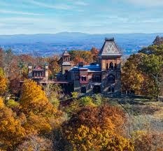Olana in autumn with the Catskills behind
